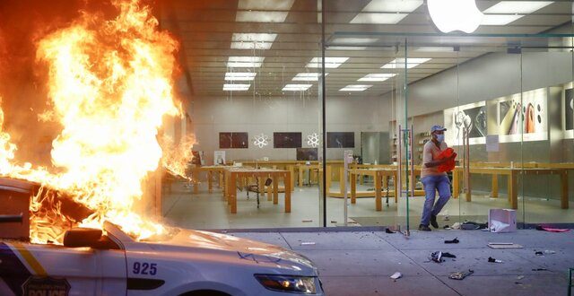 تعطیلی فروشگاه‌های اپل در آمریکا به علت شورش و غارت!